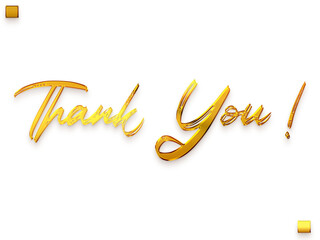 Thank You ! Transparent PNG Gold Text Calligraphy 