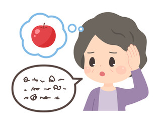 失語症のイラスト_流暢性失語のイメージ