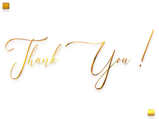 Thank You ! Transparent PNG Gold Text Cursive Calligraphy 