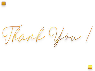 Thank You ! Transparent PNG Gold Text Cursive Calligraphy 