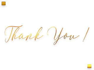 Thank You ! Transparent PNG Gold Text Cursive Calligraphy 