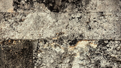 Shabby Brick Wall Pattern Texture Abstract Indoor Grunge Surface. Stonework Web Banner Backdrop or Background Copy Space