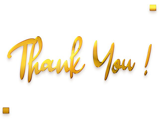 Thank You ! Transparent PNG Gold Text Calligraphy 