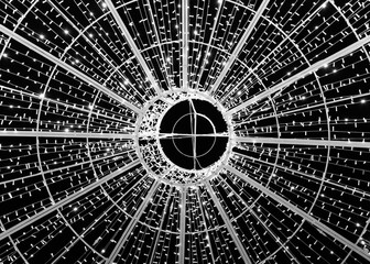 Christmas decoration with lights at the town square