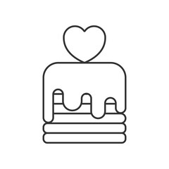 Valentines cupcake line universal icon ui ux element sign.