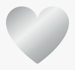 Silver heart icon. Love, passion, feeling. Vector illustration. Valentine's Day