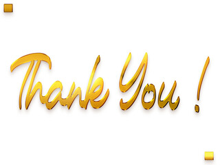 Thank You ! Transparent PNG Gold Cursive  Typography Text 