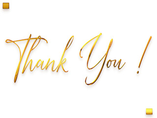 Thank You ! Transparent PNG Gold Typography Cursive  Text 