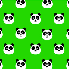 Fototapeta premium Panda bear texture, background, tile. cute panda seamless pattern. Panda bear. Vector illustration of cute baby pandas collection.