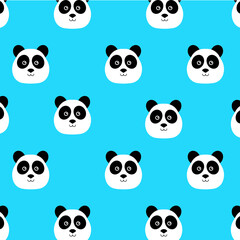 Fototapeta premium Panda bear texture, background, tile. cute panda seamless pattern. Panda bear. jpeg illustration of cute baby pandas collection. jpg image 