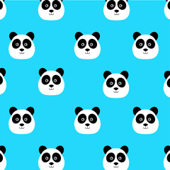Panda bear texture, background, tile. cute panda seamless pattern. Panda bear. Vector illustration of cute baby pandas collection.
