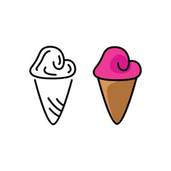 Ice cream symbol flat illustration