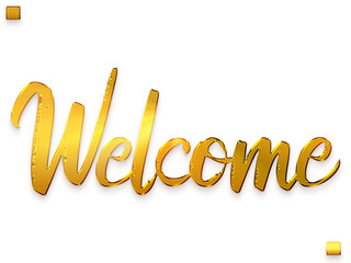 Welcome Text Gold Stylish Alphabetical Text