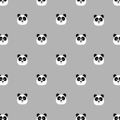 Fototapeta premium Panda bear texture, background, tile. cute panda seamless pattern. Panda bear. Vector illustration of cute baby pandas collection.