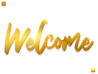 Welcome Text Gold Stylish Bold Calligraphy Text