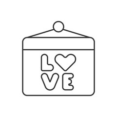 Love day line universal icon ui ux element sign.
