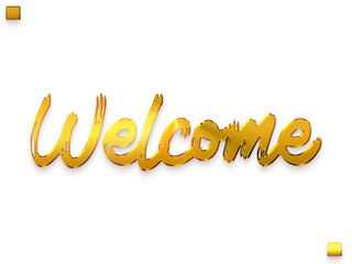 Welcome Text Golden Typography Bold Brush Text