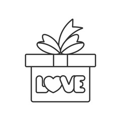 Gift line universal icon ui ux element sign.