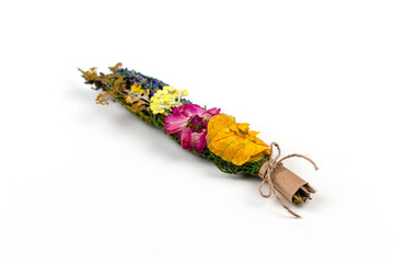 Smudge stick to banish bad energy. Dried herbs bound in bundles and hung on the rope. Homemade...