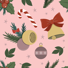 seamless Christmas background pink