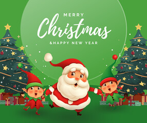 Fototapeta na wymiar Merry Christmas card, holidays and new years celebrations