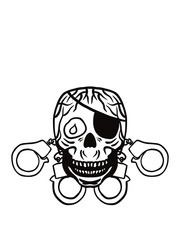 Skeleton sketch with rose flower decoration and animals