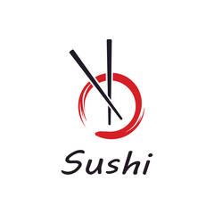 Sushi vector logo template, or Japanese specialties.
