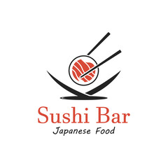 Sushi vector logo template, or Japanese specialties.