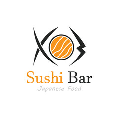 Obraz premium Sushi vector logo template, or Japanese specialties.
