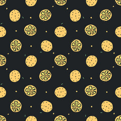 Seamless orange pattern. Colored orange fruit background