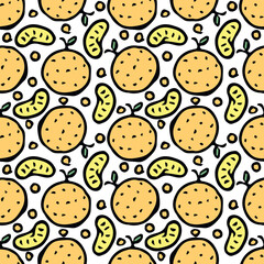 Seamless orange pattern. Colored orange fruit background