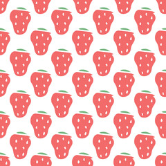 Seamless strawberry pattern. Doodle vector with strawberry icons. Vintage strawberry pattern