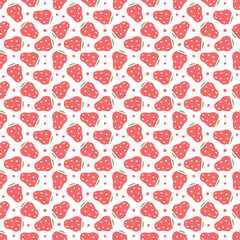 Seamless strawberry pattern. Doodle vector with strawberry icons. Vintage strawberry pattern