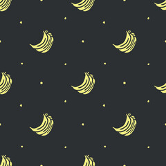 Fototapeta na wymiar Seamless banana pattern. Doodle banana background