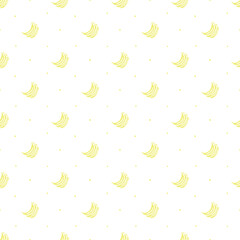 Seamless banana pattern. Doodle banana background