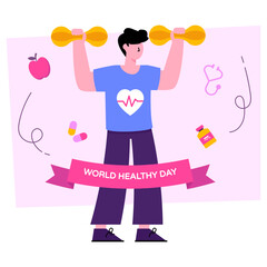 Unique design illustration of world health day