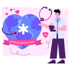 Trendy design illustration of world healthcare day