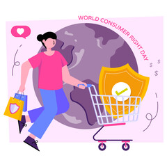 World consumer right day illustration in editable design 