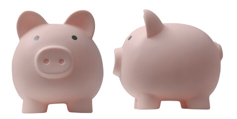 Cute piggy bank: saving money concept