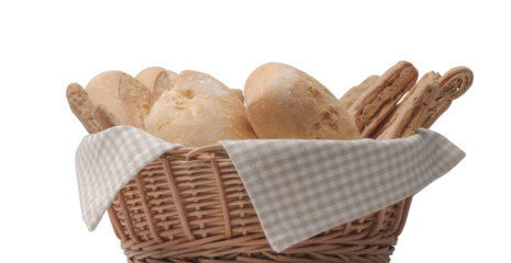 Delicious fresh bread in a basket