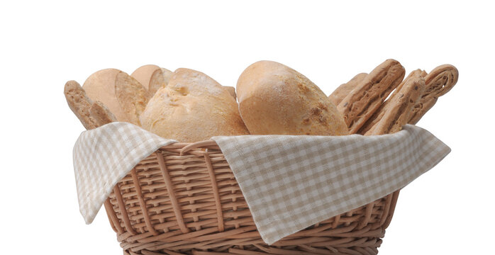 Delicious fresh bread in a basket