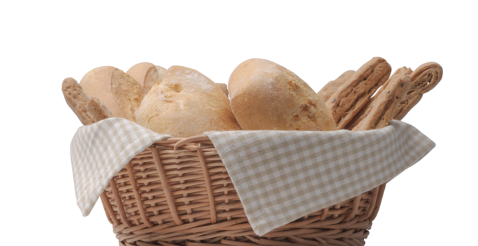 Delicious fresh bread in a basket