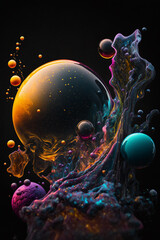 Obraz na płótnie Canvas The fantasy cosmic bubbles, Generative Ai