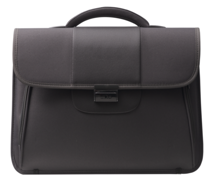 Business black briefcase isolated on white background