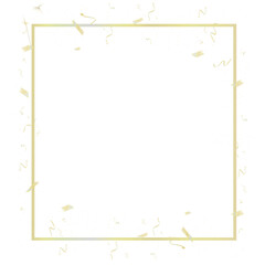 Yellow square border transparent background for party, New Year, Christmas Eve countdown celebration events
