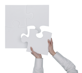 Woman assembling a jigsaw puzzle