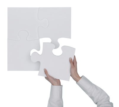 Woman assembling a jigsaw puzzle
