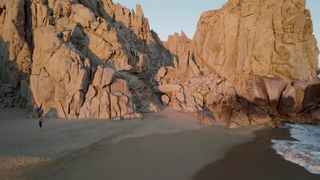 Aerial view of Playa del Divorcio, Cabo San Lucas, Baja California, Mexico.