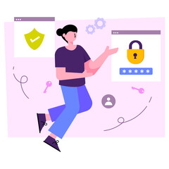 Modern design illustration of web security 