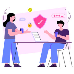 Premium download illustration of security chatting 